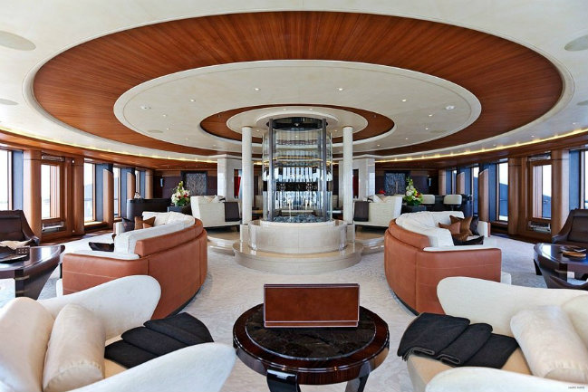 inside the azzam yacht